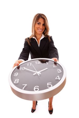 businesswoman managing her business timeの写真素材