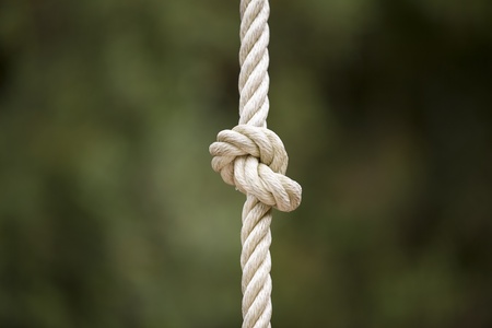Detail of a rope knot in outdoorの写真素材