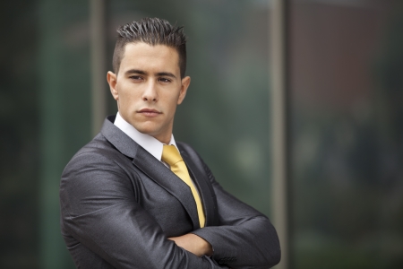 Confident businessman at the office exteriorの写真素材
