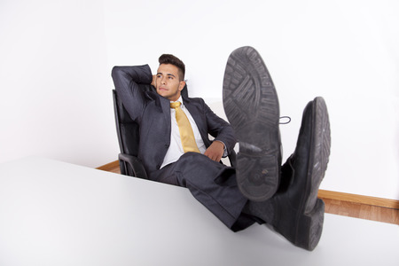 
Businessman taking a break at his officeの写真素材