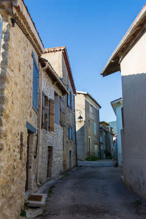 Old street of the village of Saint-Pierre d'Argencon, Hautes-Alpes, Franceの写真素材