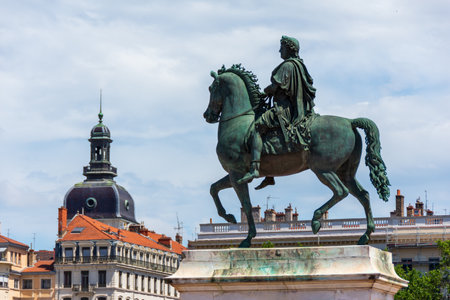 Bronze equestrian statue of Louis XIV of France dressed as a roman emperor, by sculptor...