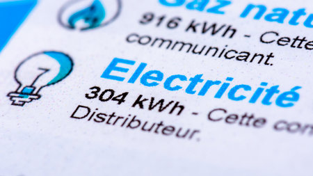 Rise of energy prices in France: close-up of a French invoice with details of the natural gas and...