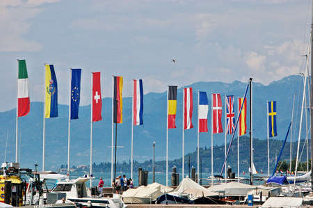 national flags in the windのeditorial素材