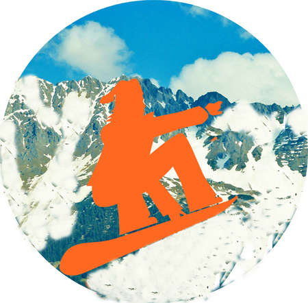 Wintersport, snowboarder, symbole,の写真素材
