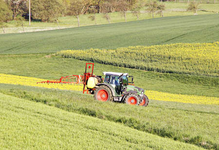 Tractor working in the field