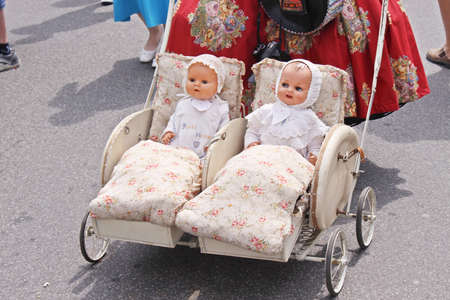 old twin strollerの写真素材