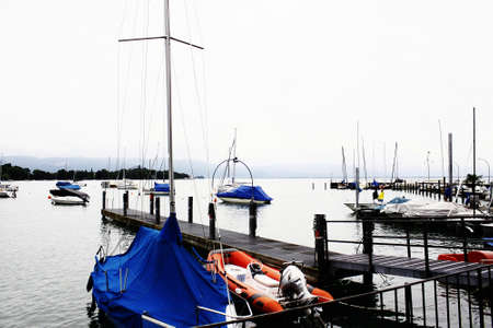 Sailing boats in the harborの写真素材