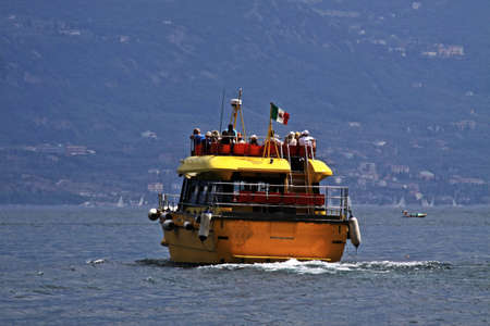 ship on a lakeの写真素材