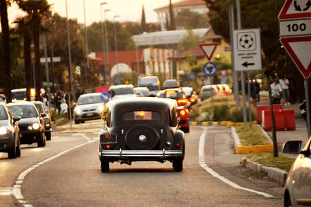 classic car on the roadのeditorial素材