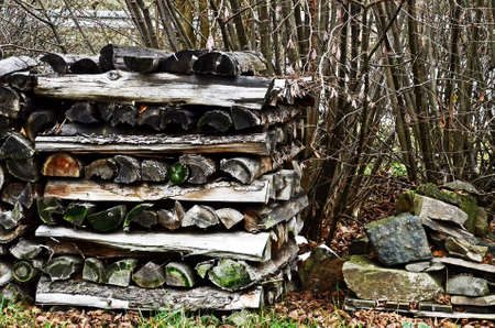 laminated chopped firewood
