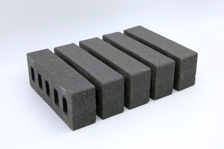 Concrete blocks isolated on a white background. Construction and building materials.