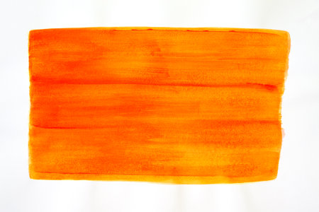 Orange watercolor on a white background. Hand-drawn illustration.の写真素材