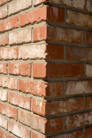 Background of brick wall texture. Red brick wall texture for background.の写真素材