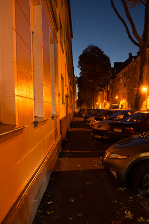 Night view of a street.の写真素材