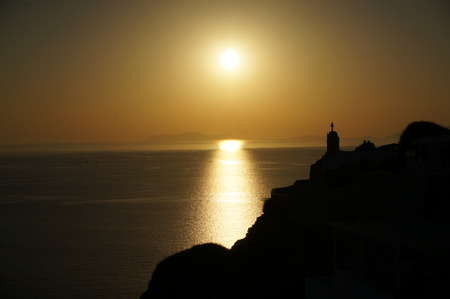 Sunset at Santorini の写真素材