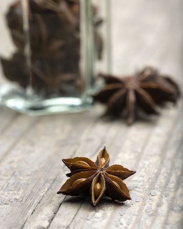 Star Anise and Spice Jarの写真素材