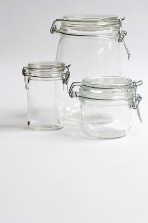 Three Glass Preserving Jarsの写真素材