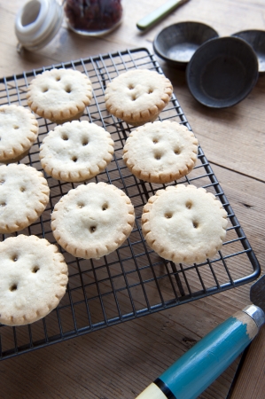 Homemade Mince Pies, Straight Out of the Oven, Onto a Cooling Trayの写真素材