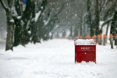 Snow mailboxの写真素材