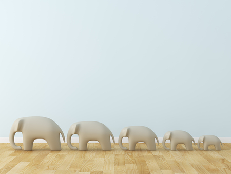 Cute elephant in the roomの写真素材