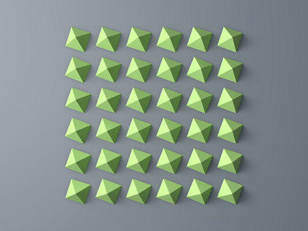 Pyramid Polygon background. Lay flat, top view. 3D image