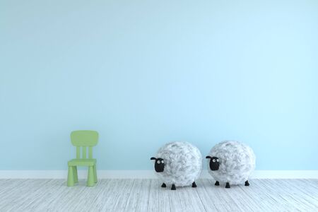 kids room interior. Wall art.の写真素材
