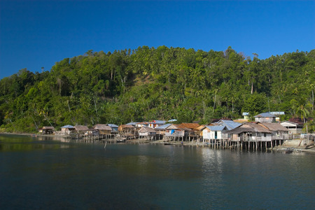 Tropical village on the Togians Islands (Indonesia)