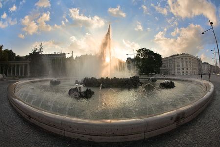 Photo of the "Hochstrahlbrunnen" in  Vienna,  Austria.の写真素材