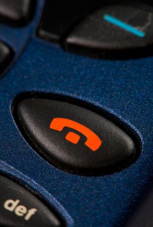 Close-up shot of a key on a mobile phone.の写真素材