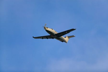 Photo of an airplane just after take-off.