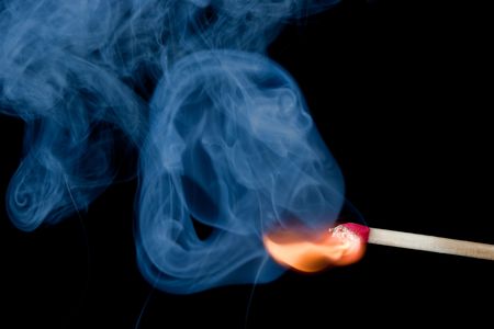 Burning match that has just been ignited.の写真素材