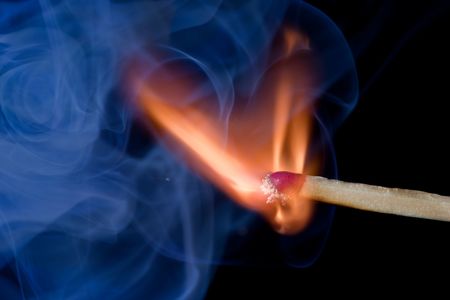Burning match that has just been ignited.の写真素材