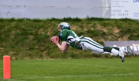 EFAF Cup - Danube Dragons from Austria playing against the Wroclaw The Crew from Poland - April 2008のeditorial素材