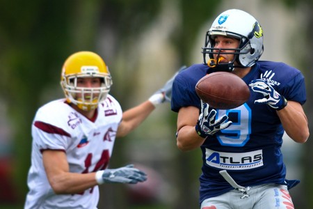 Vienna, Austria - October 25: The CNC Gladiators win the Central European Football League 2008 against the Vukovi Beograd.のeditorial素材