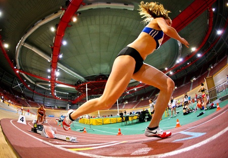 VIENNA,  AUSTRIA - FEBRUARY 2 Indoor track and field meeting. Viola Kleiser (Austria) places 2nd in...