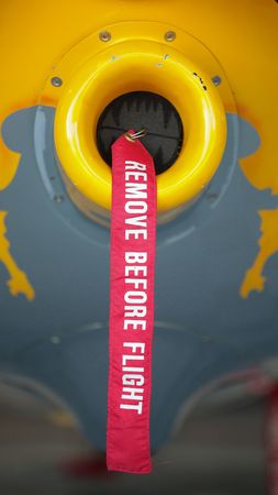 SPIELBERG, AUSTRIA - OCTOBER 25, 2014: A detail shot of Peter Besenyei's (Hungary) plane before the Red Bull Air Race.のeditorial素材