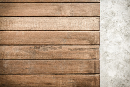 Mixed, wooden pattern texture and polished cement background.の写真素材