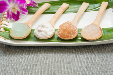 Aromatherapy spa herbs, elements and ingredients.の写真素材
