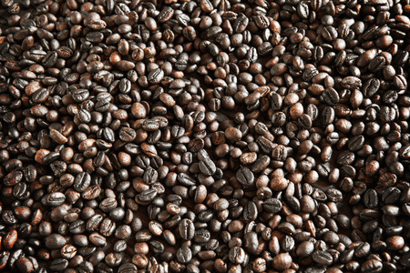 Low key traditional roasted coffee beans in the basket.