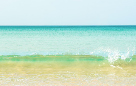 beautiful wave over the beach, copy space.の写真素材