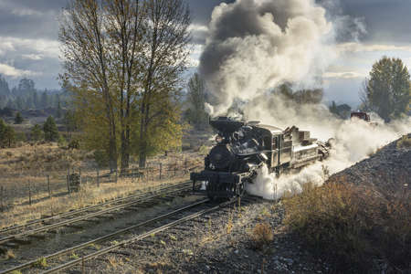 EDITORIAL, 18 October 2015, Historic Steam Trains and Heritage Railroad of the Sumpter Valley Railway or Railroad, Sumpter Oregonのeditorial素材