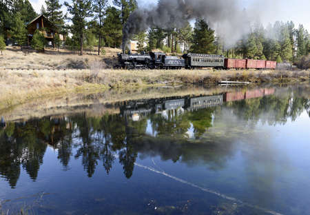 EDITORIAL, 18 October 2015, Historic Steam Trains and Heritage Railroad of the Sumpter Valley Railway or Railroad, Sumpter Oregonのeditorial素材