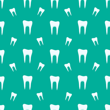 Dentistry. Teeth on a blue background. Vector illustration. Seamless pattern.のイラスト素材