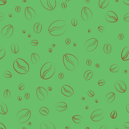 Coffee beans isolated in the background. Seamless pattern. Vector illustration.のイラスト素材