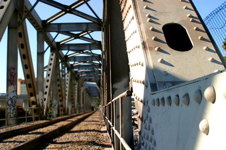 Train bridge in Ventura Californiaの写真素材