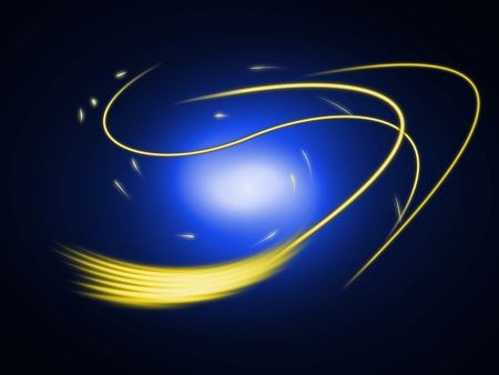 Background with blue glowing lines on blackの写真素材