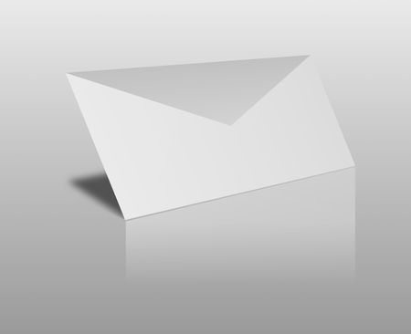 black and white envelope on gray backgroundの写真素材