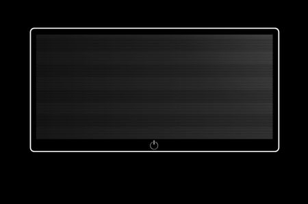 black and white wide screen on black backgroundの写真素材
