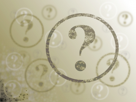 Blue and white background with many question marksの写真素材